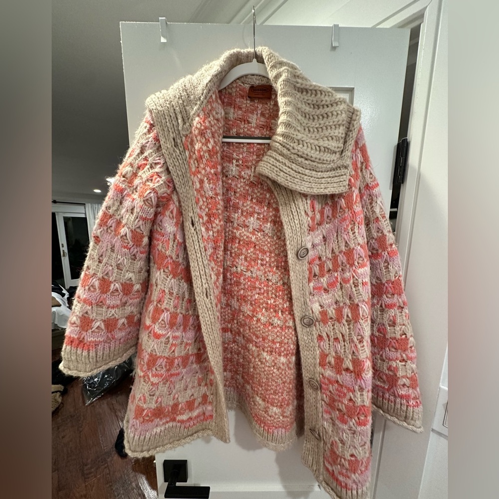 Missoni Pink and Cream Knit Cardigan